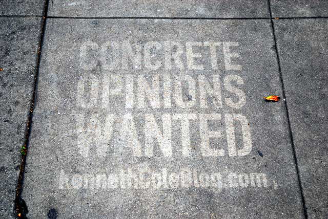 Sidewalk message near Paramount Studios