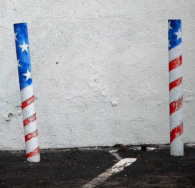 A faded blue wall 