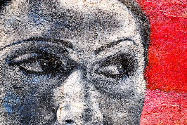 Dolores Del Rio's eyes - mural, Hollywood Boulevard at Hudson