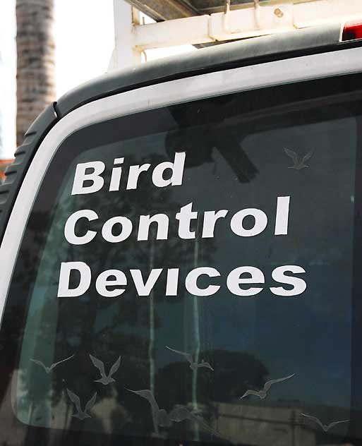 Bird Control Devices truck, parked in Malibu