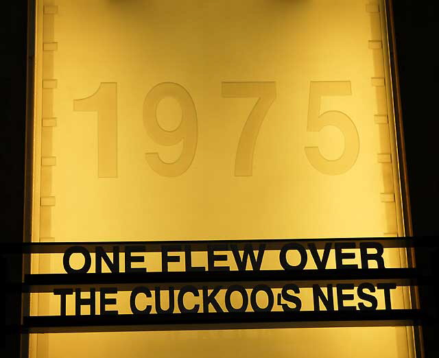 Illuminated commemorative plaque at the Kodak Theater, Hollywood - "One Flew Over the Cuckoo's Nest"