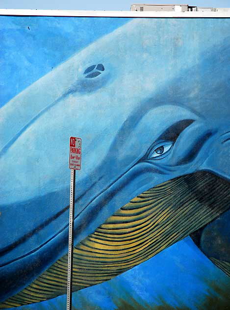 Two Blue Whales (1978), mural at the Westside Center for Independent Living, 12901 Venice Boulevard (at Beethoven Street) - Artists: Margaret Garcia, Randy Geraldi, David Gatchel, Samuel Myring, Marica Alvarez - Sponsor: Citywide Mural Project