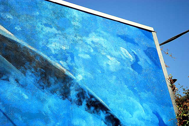 Two Blue Whales (1978), mural at the Westside Center for Independent Living, 12901 Venice Boulevard (at Beethoven Street) - Artists: Margaret Garcia, Randy Geraldi, David Gatchel, Samuel Myring, Marica Alvarez - Sponsor: Citywide Mural Project