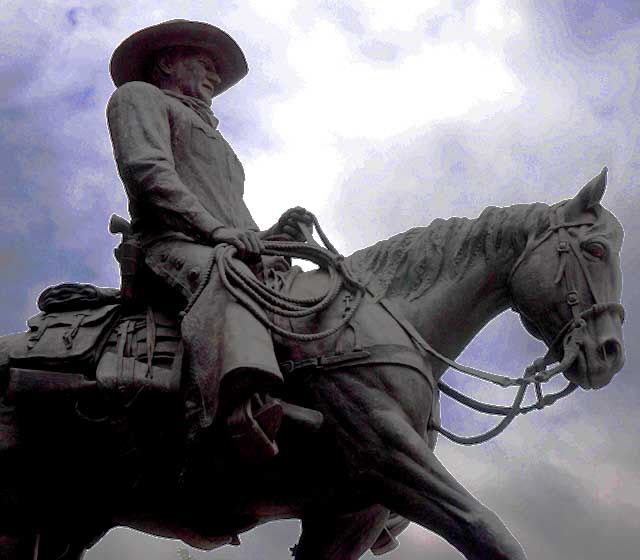 John Wayne, 1979, by Henry Andrew Jackson - a six ton, twenty-one feet high bronze at Wilshire and Le Cienega 