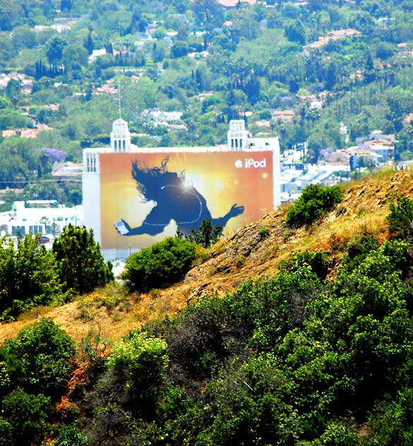 iPod building wrap on Santa Monica Boulevard, as seen from Mulholland Drive