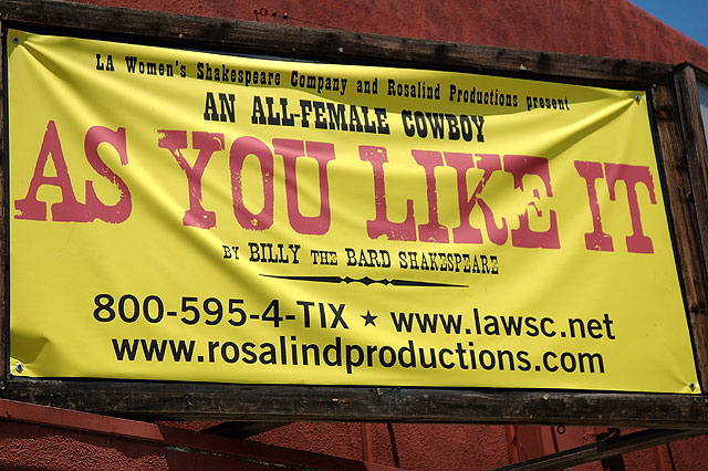 At the Matrix Theater on Melrose  LA Women's Shakespeare Company & Rosalind Productions present AN ALL-FEMALE "AS YOU LIKE IT" by "Billy the Bard" Shakespeare. Set in the Wild West! 