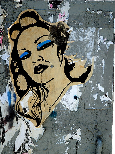 Torn glamour graphic, Melrose Avenue, Hollywood