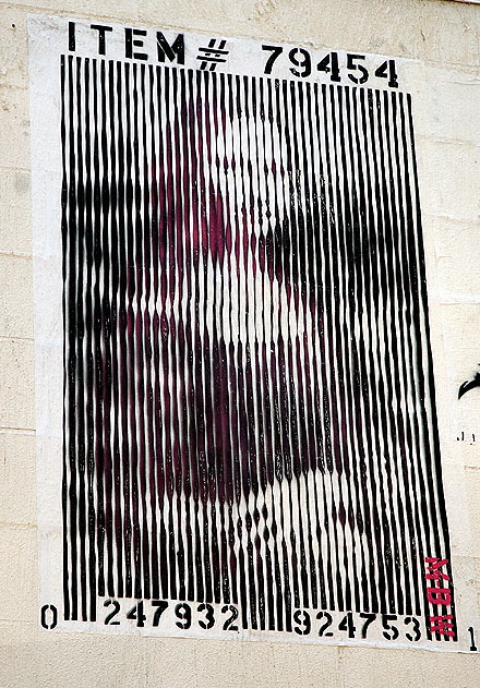 Mona Lisa barcode graphic, Melrose Avenue, Hollywood