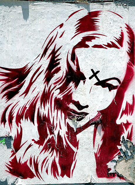 Torn glamour graphic, Melrose Avenue, Hollywood