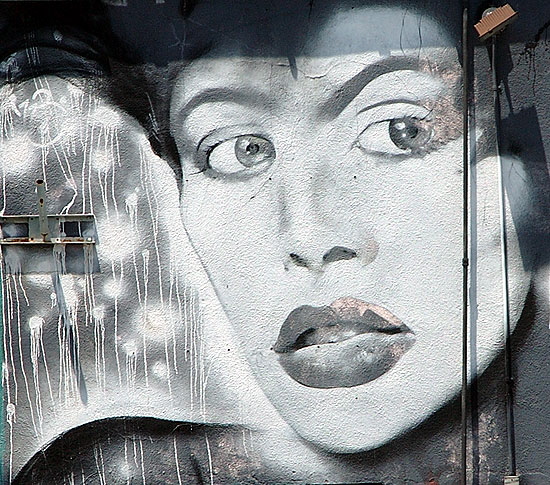 Torn glamour graphic, Melrose Avenue, Hollywood