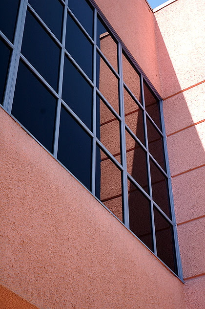 On Santa Monica Boulevard in West Hollywood, a new pink wall, with good angles -