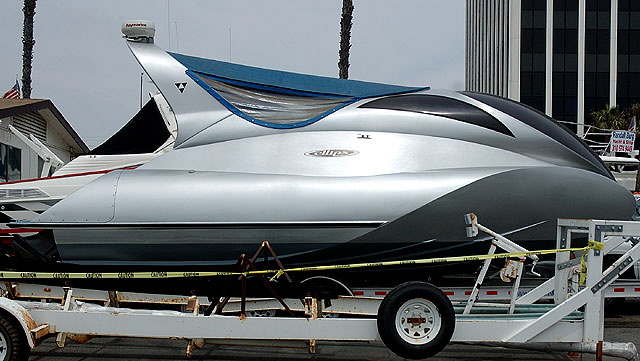 Futuristic catamaran - Randall Burg at Pier 44, Marina del Rey 