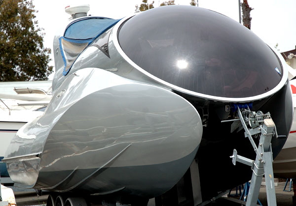 Futuristic catamaran - Randall Burg at Pier 44, Marina del Rey 