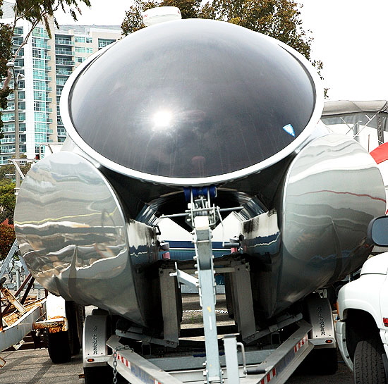 Futuristic catamaran - Randall Burg at Pier 44, Marina del Rey 