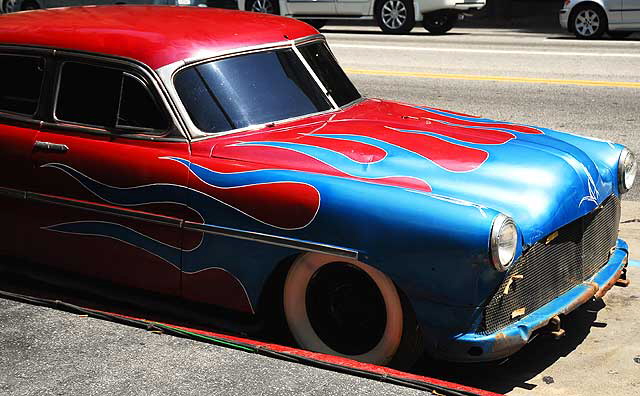 Prop Hot Rod - parked on Hollywood Boulevard just west of Vine - Pussycat Dolls music video shoot, Tuesday, June 3, 2008