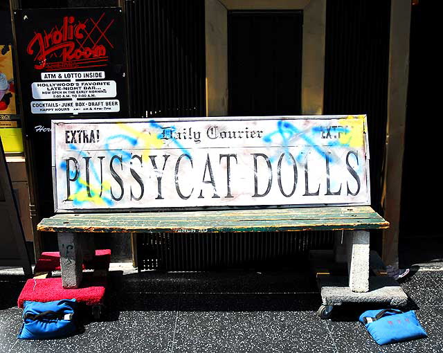 Prop bench for Pussycat Dolls music video shoot, Tuesday, June 3, 2008 - Hollywood and Vine