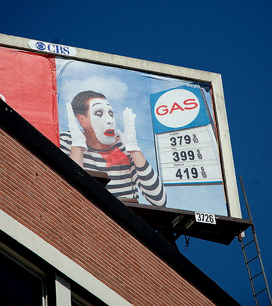 Gas price mime billboard