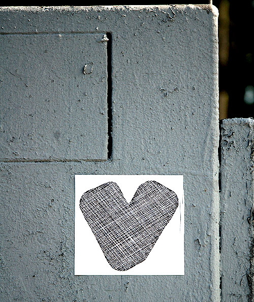 "Heart" graphic - traffic control box, northeast corner of Melrose and Fairfax