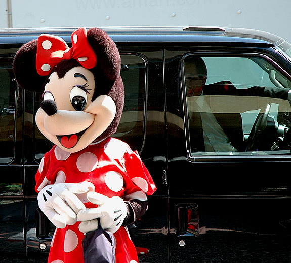 "Minnie Mouse" in front of Grauman's Chinese Theater, Hollywood Boulevard