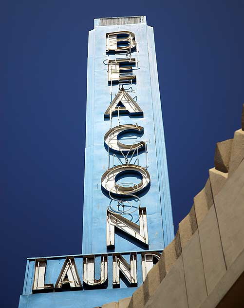 Beacon Laundry, Zigzag Moderne from 1932, at 8695 Washington Boulevard, Culver City