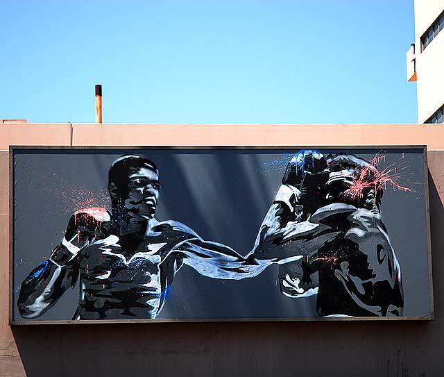 Boxers, art billboard on Sunset Boulevard, Hollywood