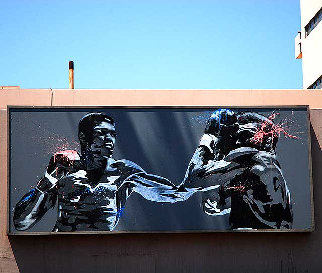Boxers, art billboard on Sunset Boulevard, Hollywood Boxers, art billboard on Sunset Boulevard, Hollywood
