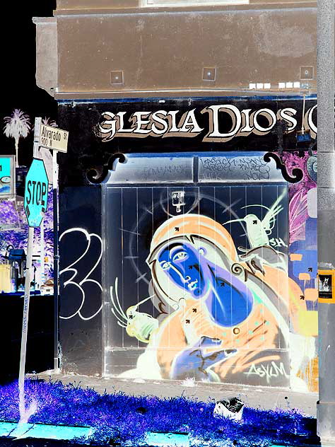 Church mural, Alvarado and Marathon, Los Angeles - negative print