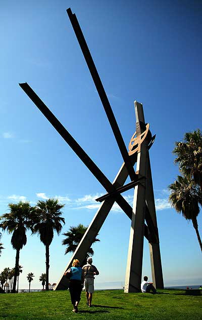 The "Big V' at Venice Beach - it stand for Venice Beach, or it's a peace sign, or has something to do with victory, or vertigo - or something. 