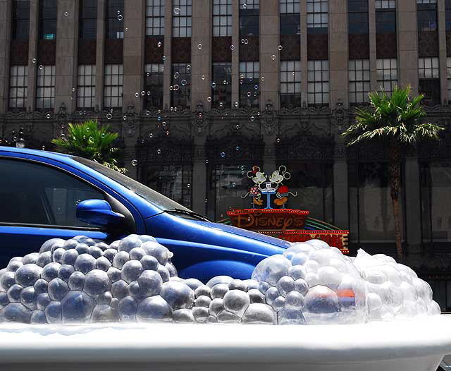 Car in bubble bath, Hollywood Boulevard 