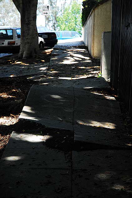 Broken sidewalk, North Ivar AVeneue, Hollywood