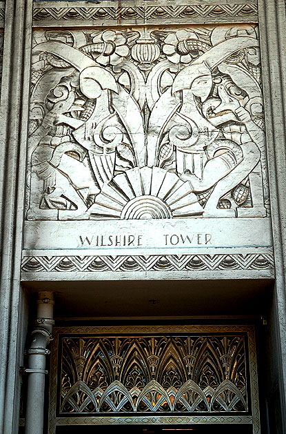 he frieze over the entrance to Wilshire Tower, 5500 Wilshire Boulevard