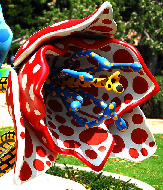 "Hymn of Life: Tulips"  Yayoi Kusama, 2007  Beverly Gardens Park, Santa Monica Boulevard at Rodeo Drive