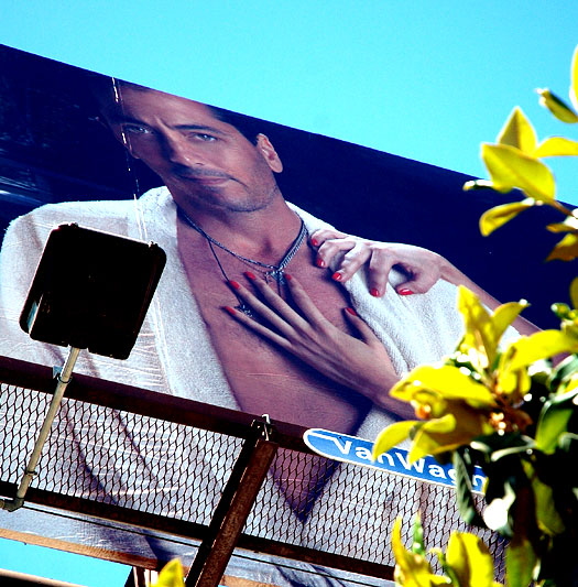 Billboard, Sunset Strip, hands...