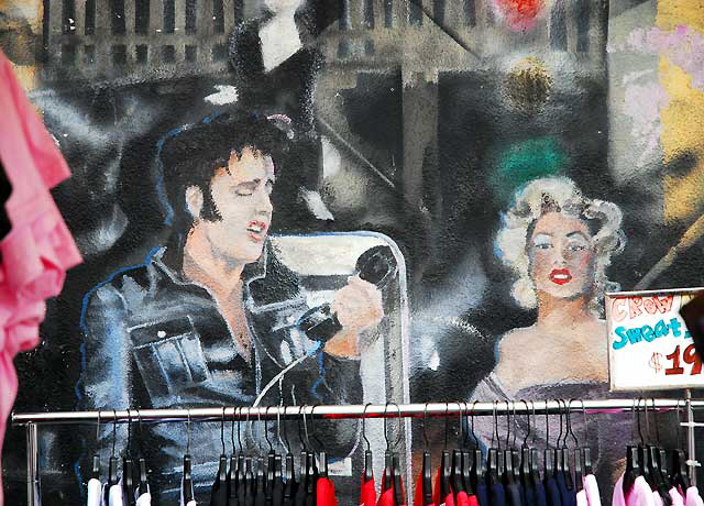 Elvis and Marilyn mural, shop on Pier Avenue, Hermosa Beach