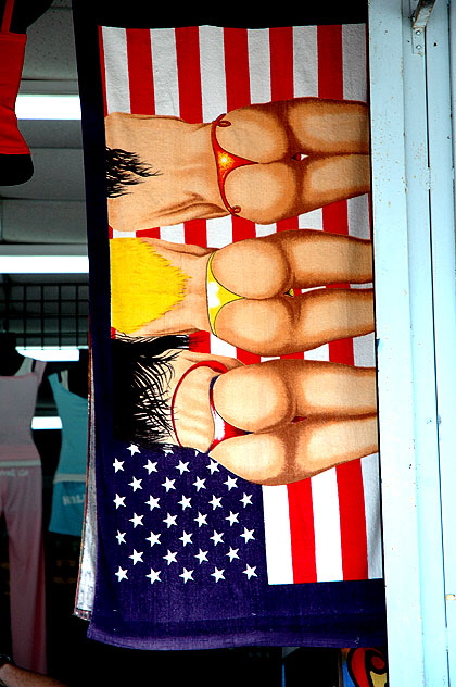 Flag beach towel for sale, Hollywood Boulevard