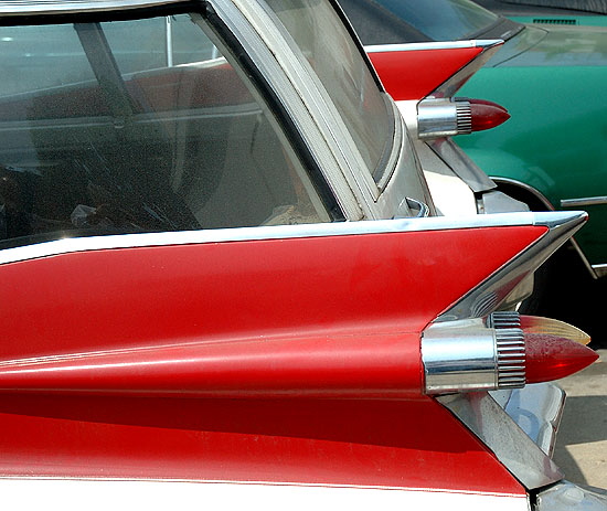 1959 Cadillac Miller-Meteor limo-style endloader combination (hearse/ambulance) used in the 1984 film Ghostbusters, known popularly as the Ectomobile (as in ectoplasm)