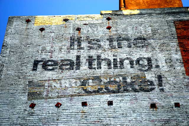 Old brick wall at Western and Third, Los Angeles - "Real Thing"