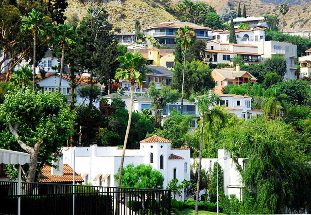 The Hollywood Hills at the top of Fairfax Avenue