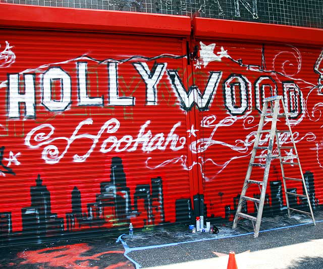 Hollywood Boulevard is getting a second Hookah Lounge -signage being painted, Friday, July 11, 2008