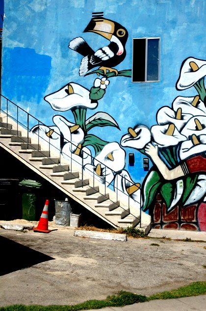 A mural of longing in Venice, California  way inland, on the northeast corner of Venice Boulevard and Cattaraugus. 