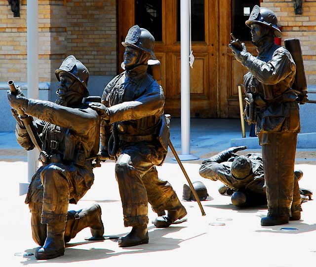 Statue at the new Black Firefighters Museum, Cahuenga Boulevard, Hollywood