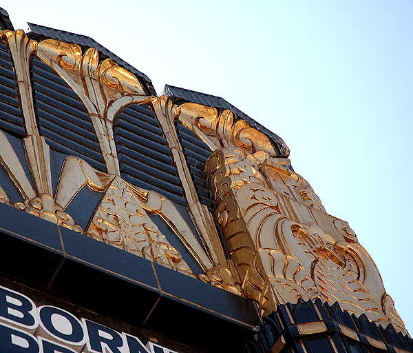 Art Deco, black and gold, on the northwest corner of Third and Western, Los Angeles