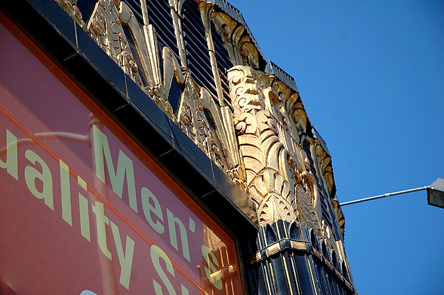 Art Deco, black and gold, on the northwest corner of Third and Western, Los Angeles