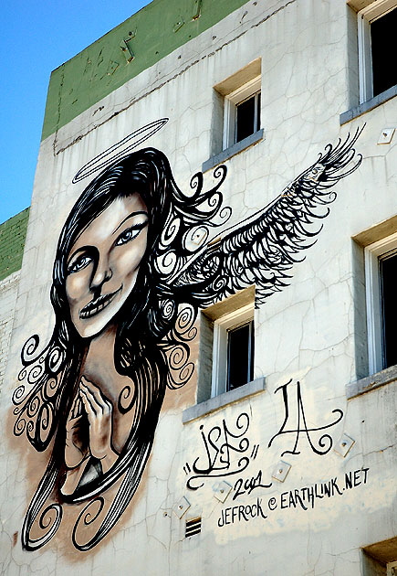 Angel mural -  Normandie Avenue at Sunset Boulevard