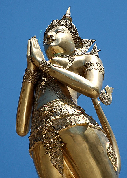 Thai figure at the southeast corner of Western and Hollywood Boulevard - an angel of sorts