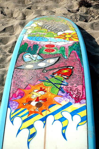 Surfboard at the Call to the Wall Surf Festival on Saturday, July 21, 2007  Surfrider Beach, Malibu