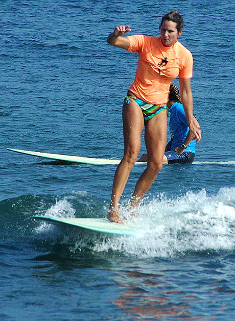 Surfing small waves at the Call to the Wall Surf Festival on Saturday, July 21, 2007  Surfrider Beach, Malibu