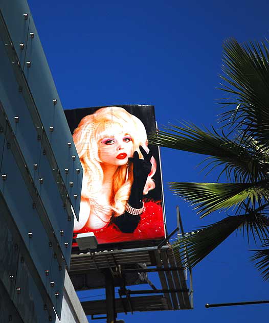 Angelyne billboard, Hollywood Boulevard at Orange