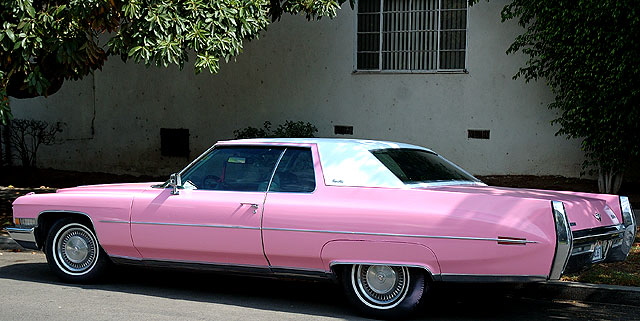 Pink Cadillac for the "Honk If You Love Jesus" road trip to Elvis' Graceland