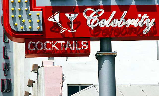 Celebrity Cocktail Bar - sign at Mel's Drive-In, on Highland just south of Hollywood Boulevard